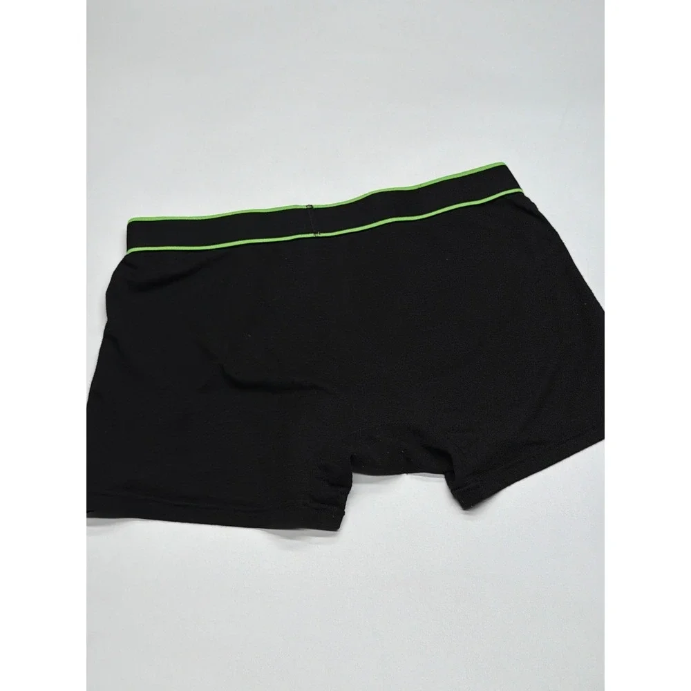 AERO Mens 2 pack Boxer Briefs Black Neon Green‎ Orange Trim Size M